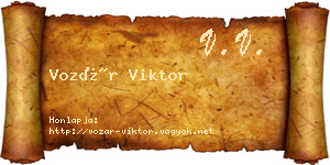 Vozár Viktor névjegykártya